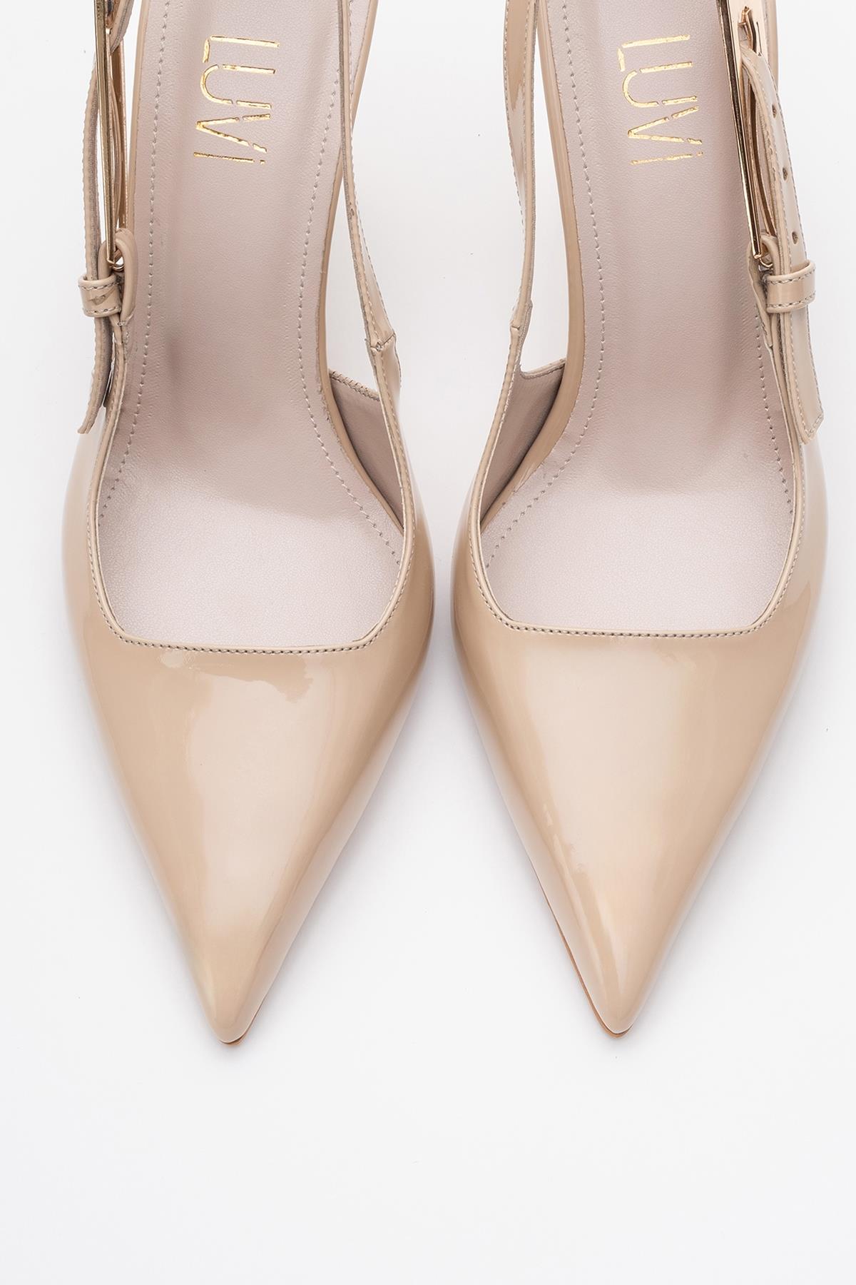Glory - Beige Patent Buckled Stiletto Pump (Women)
