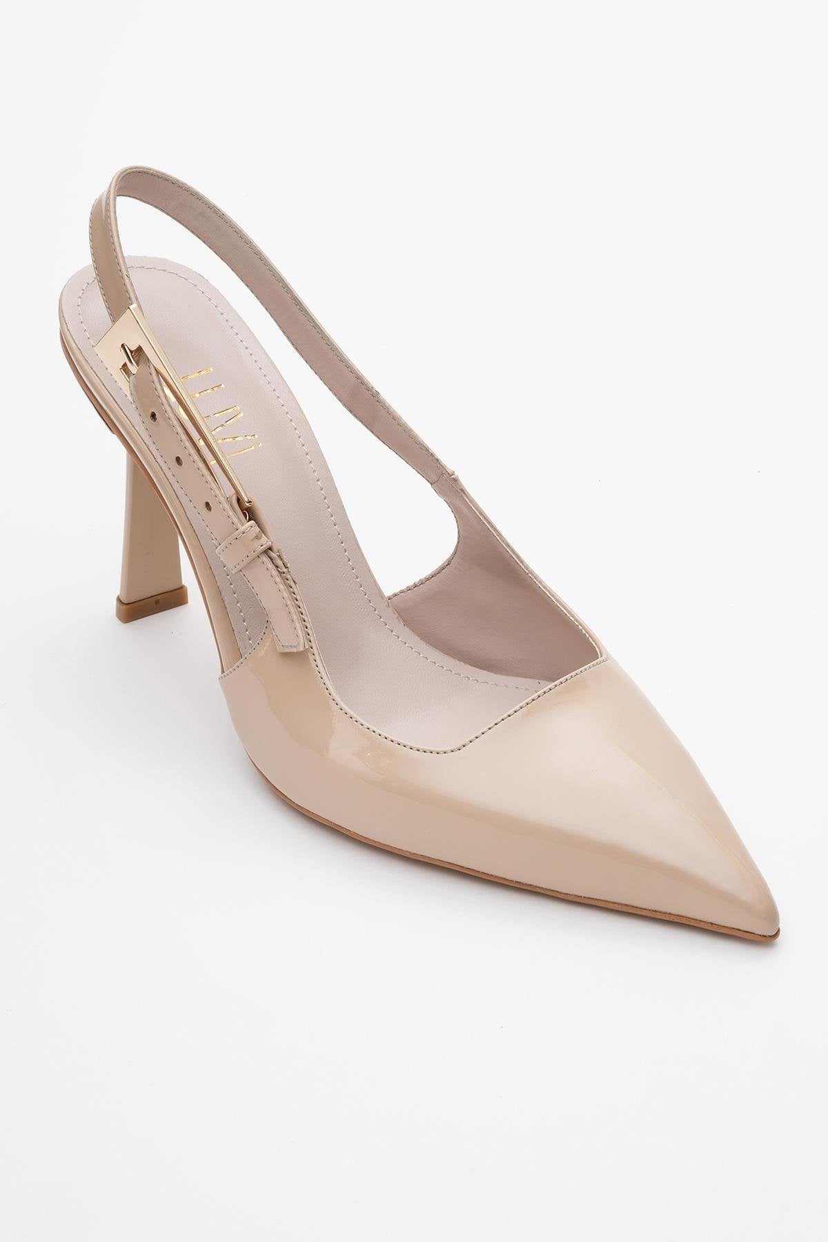 Glory - Beige Patent Buckled Stiletto Pump (Women)