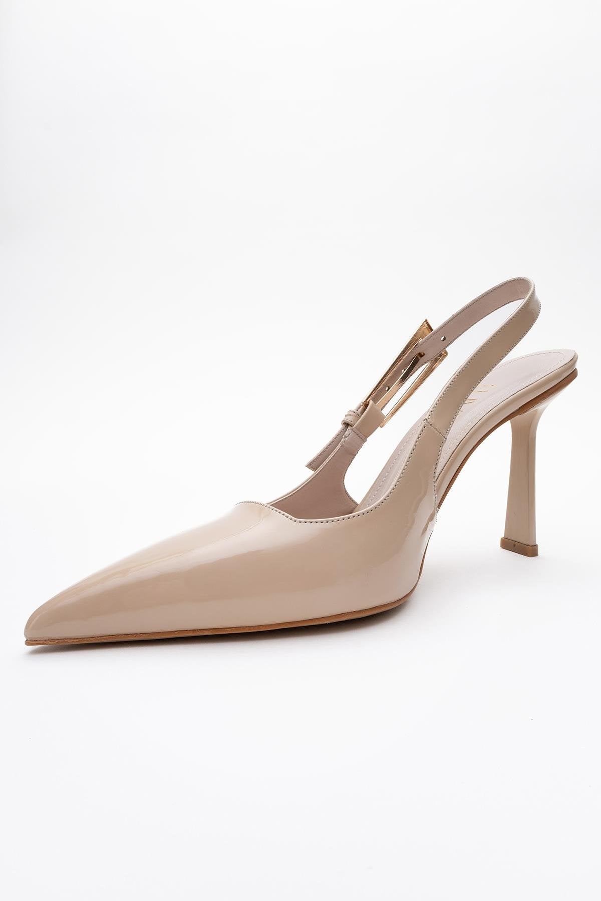 Glory - Beige Patent Buckled Stiletto Pump (Women)