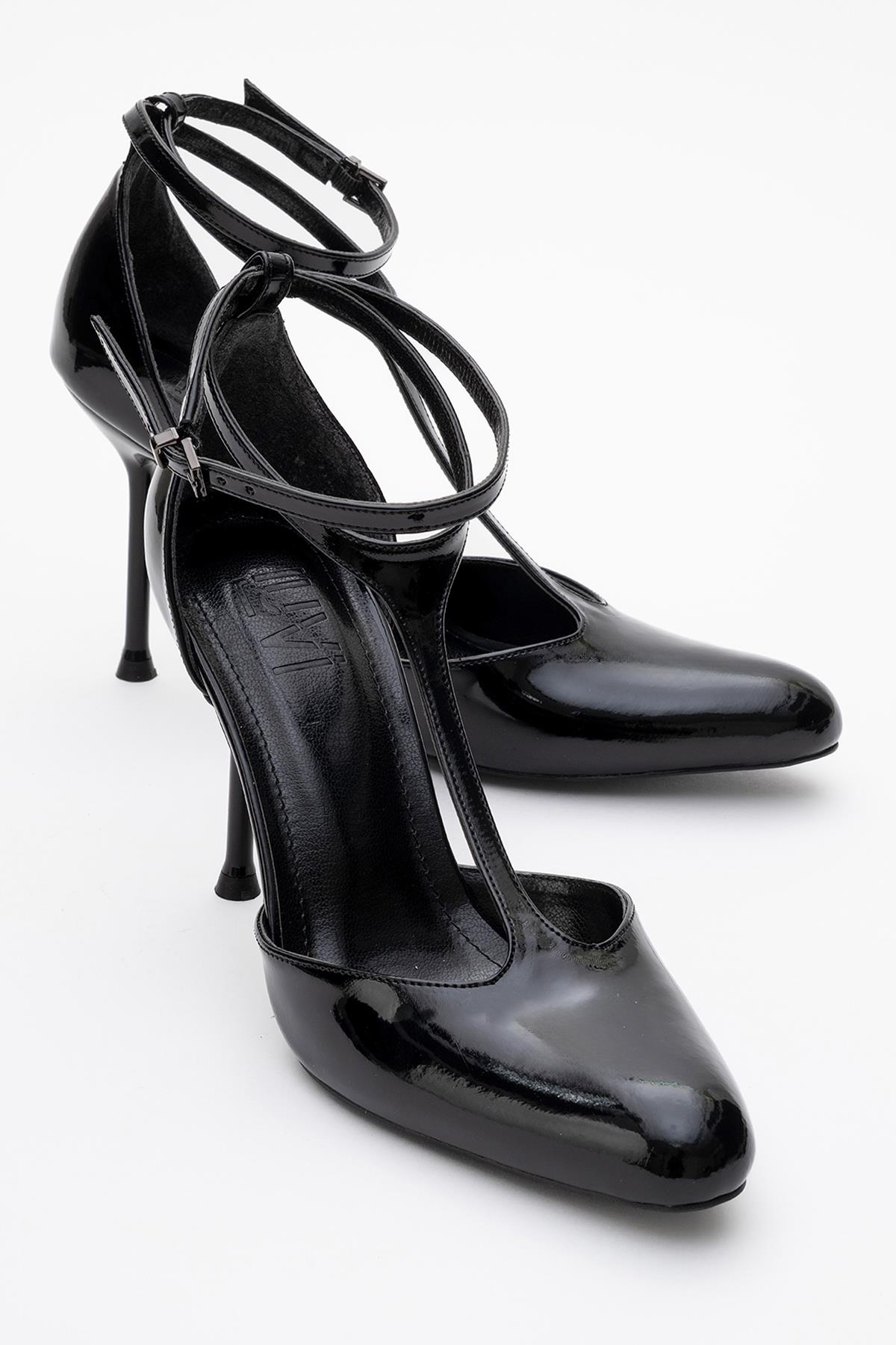 Jon - Black Patent Stiletto Heel Shoe (Women)