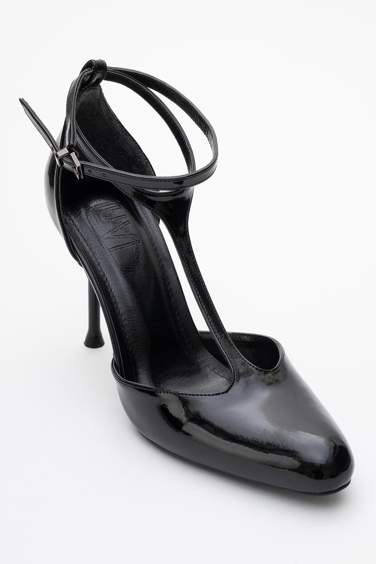 Jon - Black Patent Stiletto Heel Shoe (Women)