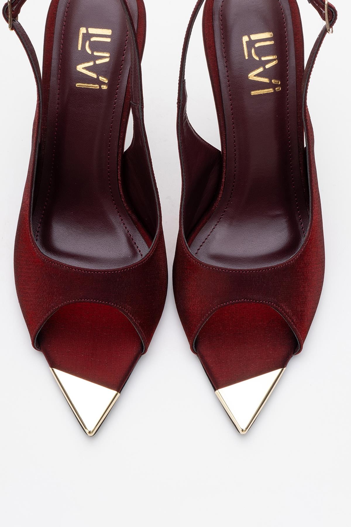 Barly - Burgundy Pointed Toe Stiletto Pump (Women)