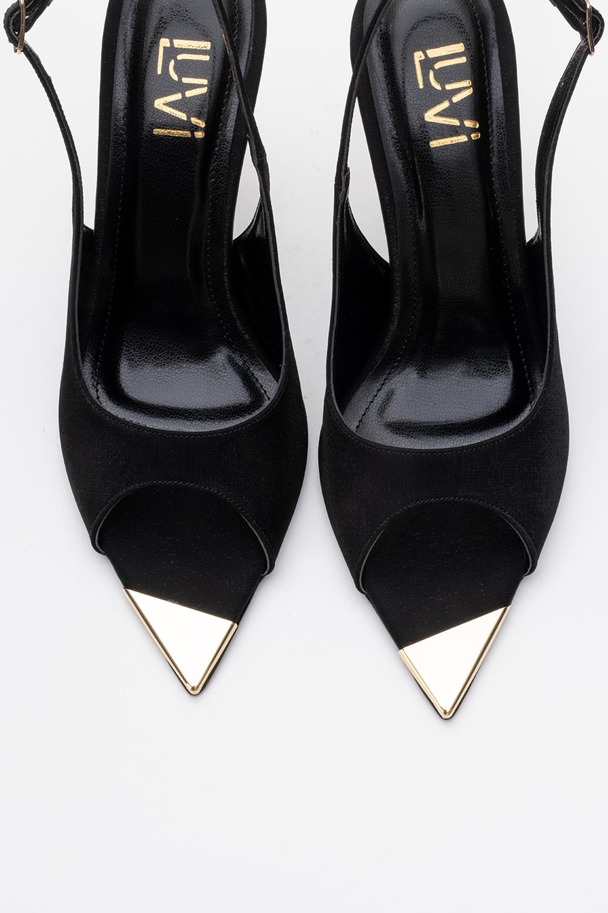 Barly - Black Pointed Toe Stiletto Pump (Women)
