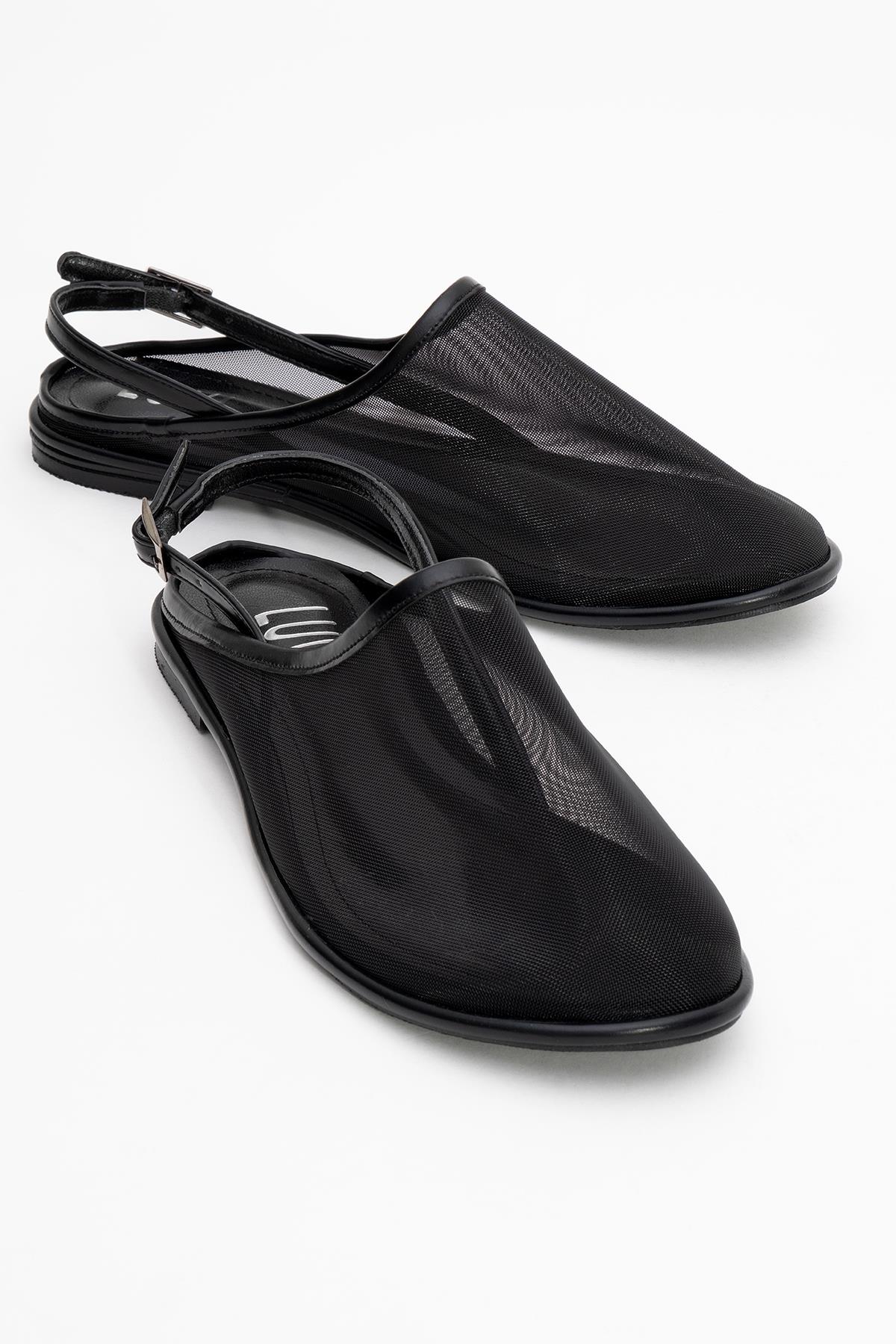 Shen Black Mesh Sandal (Women)