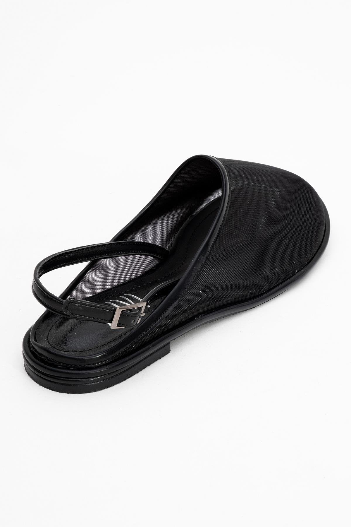 Shen Black Mesh Sandal (Women)