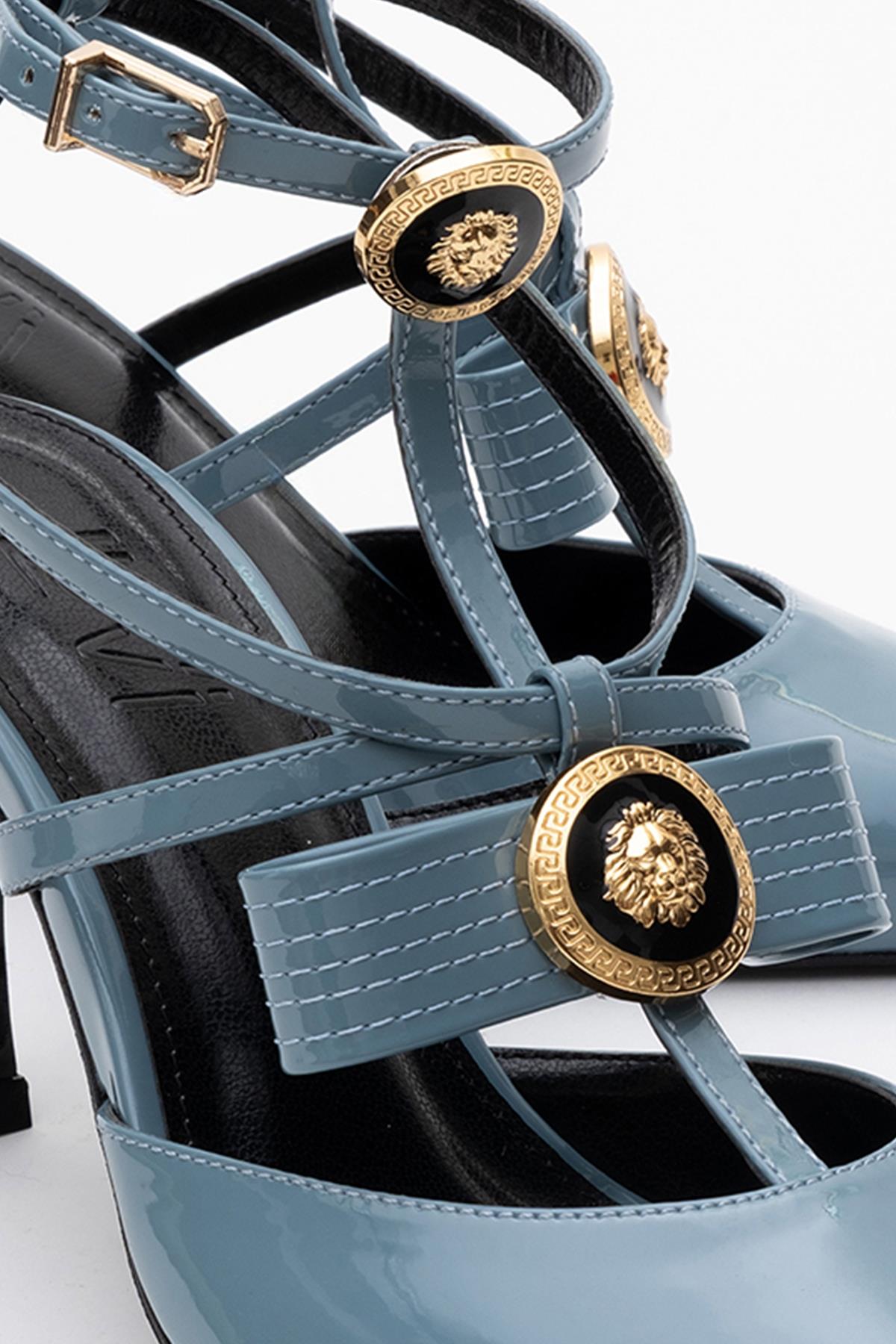 Peal - Blue Patent Heeled Shoe (Women)