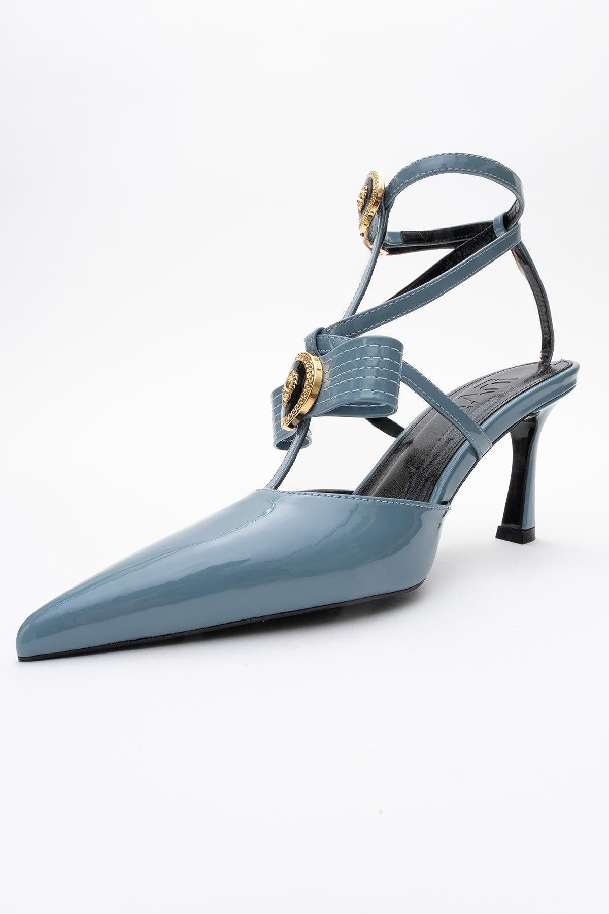 Peal - Blue Patent Heeled Shoe (Women)