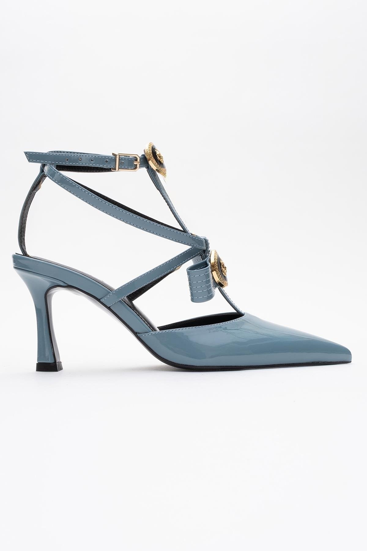 Peal - Blue Patent Heeled Shoe (Women)