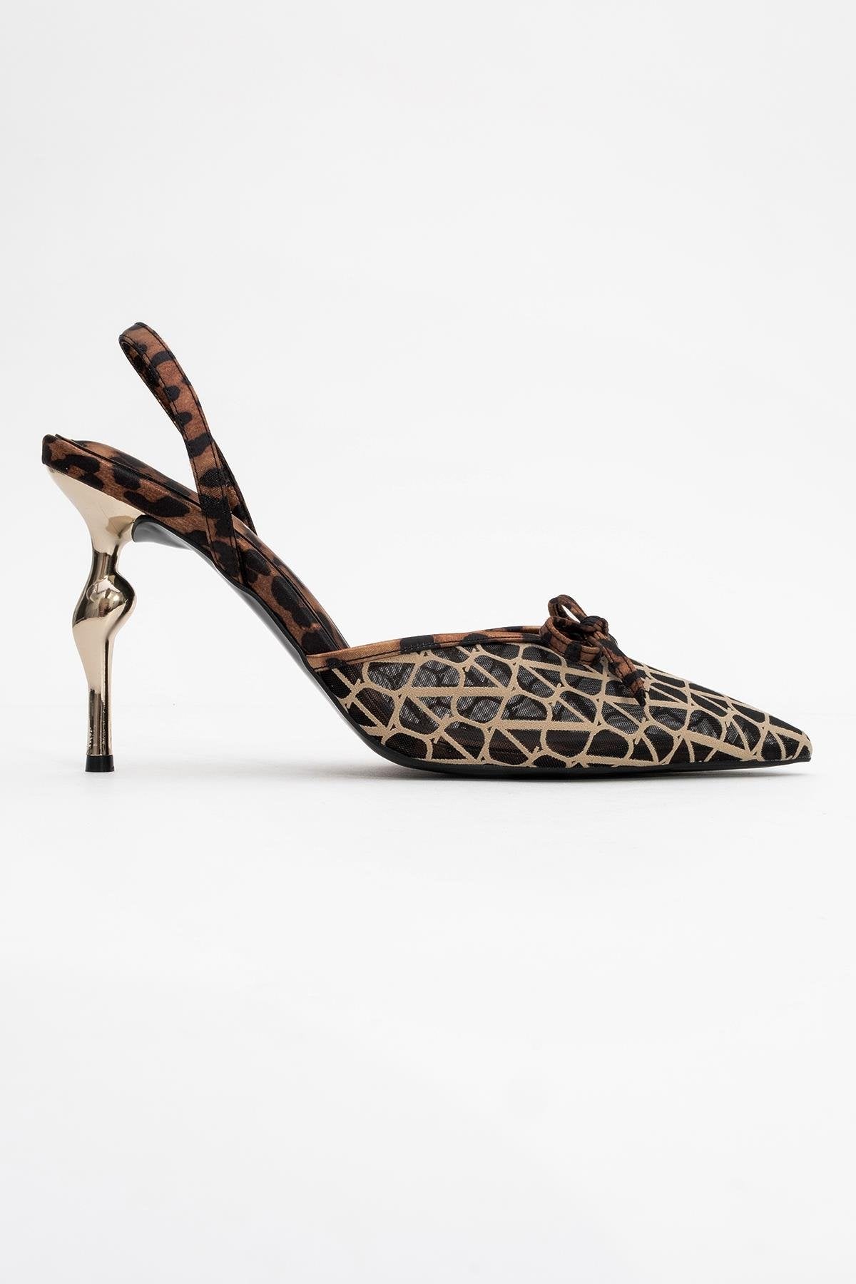 Peony - Black And Yellow Mesh Bow Pointed Toe Pump (Women)