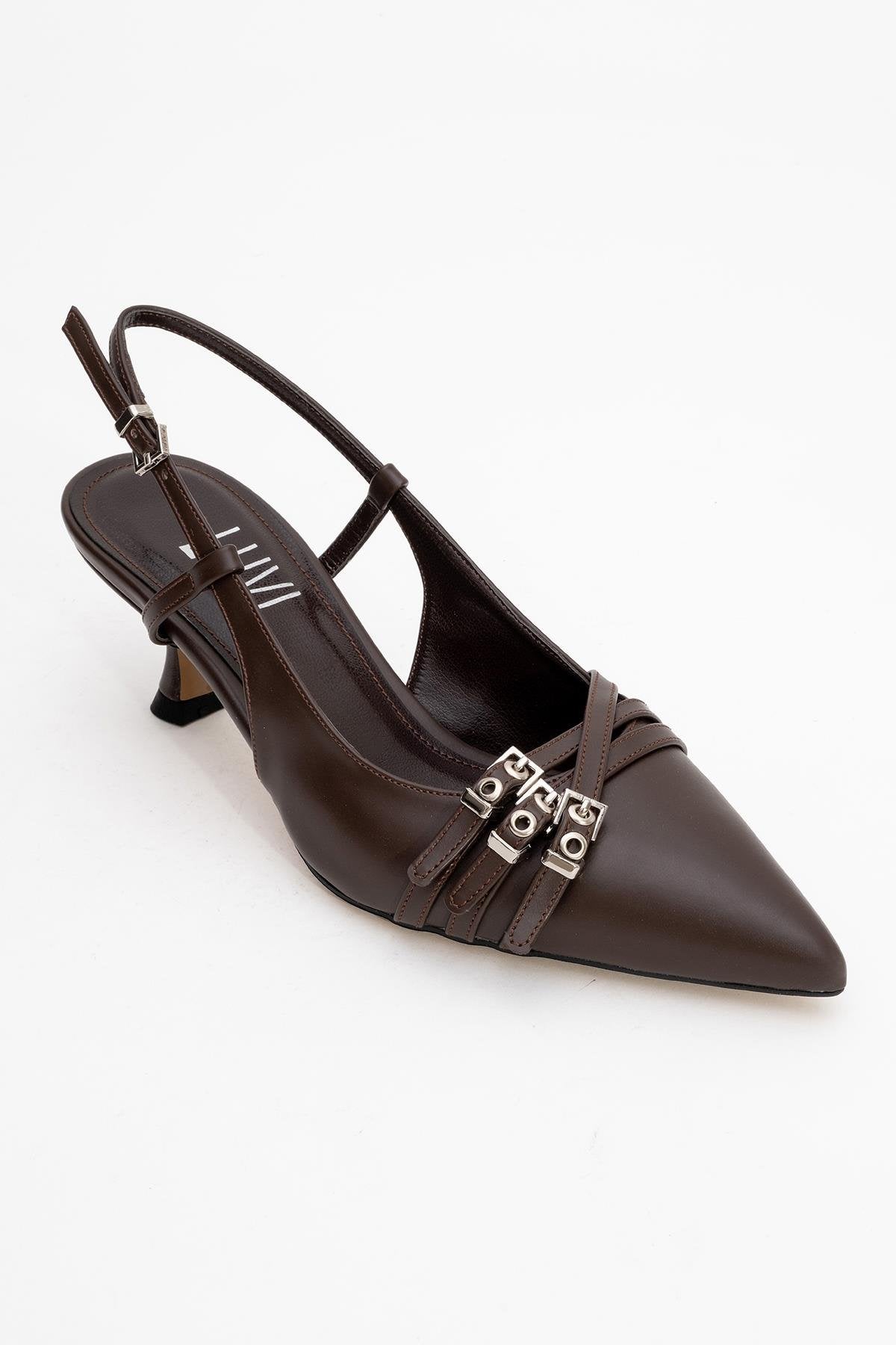 Woss - Brown Belt-Detail Heeled Shoe (Women)