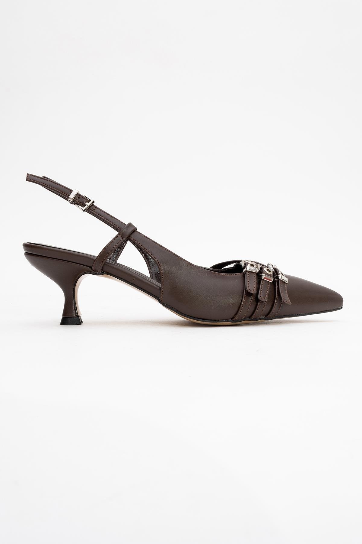Woss - Brown Belt-Detail Heeled Shoe (Women)