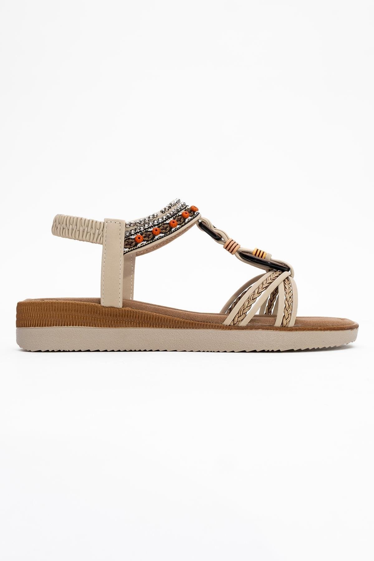 CHER Beige Braided Strap Sandal (Women)