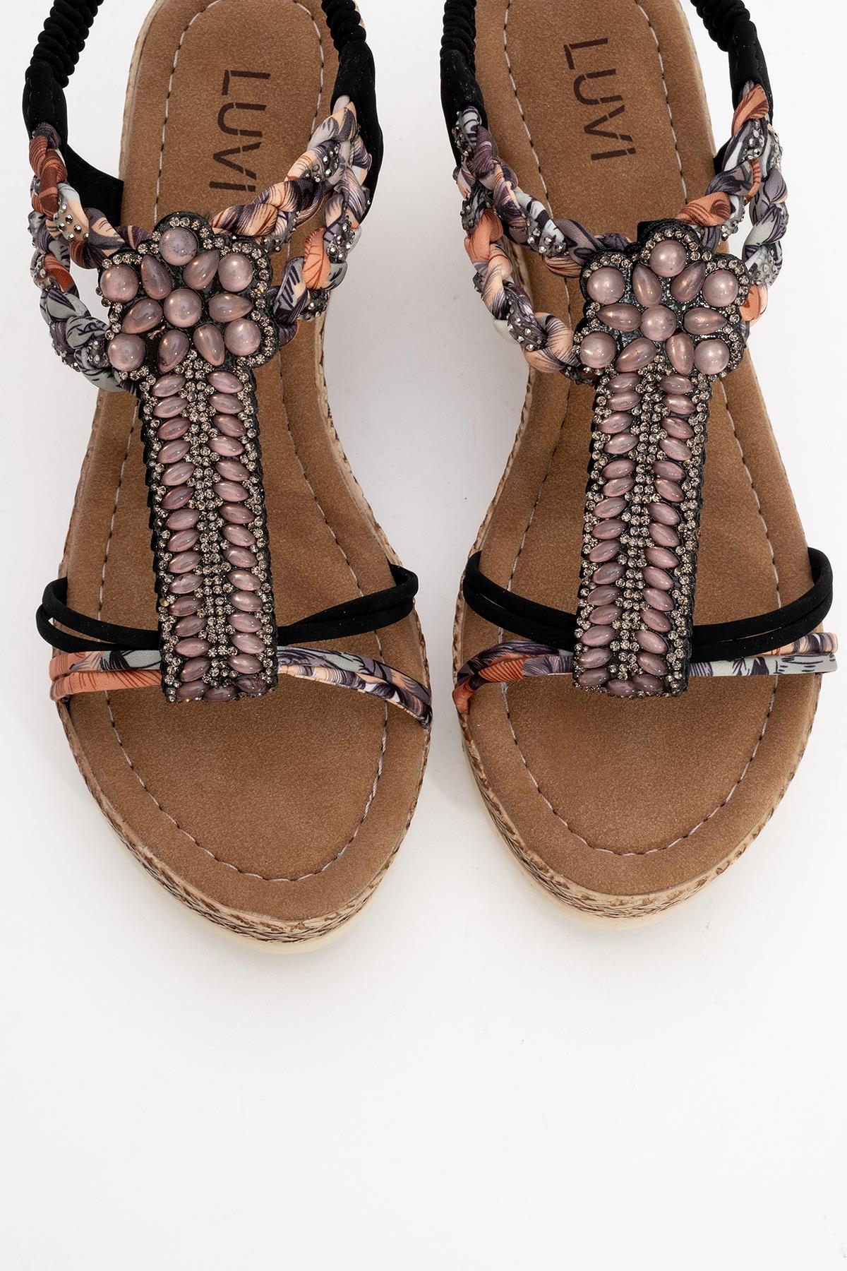 Sogno - Black Rhinestone Espadrille Sandal (Women)