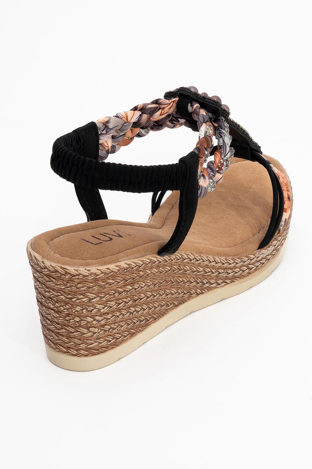 Sogno - Black Rhinestone Espadrille Sandal (Women)