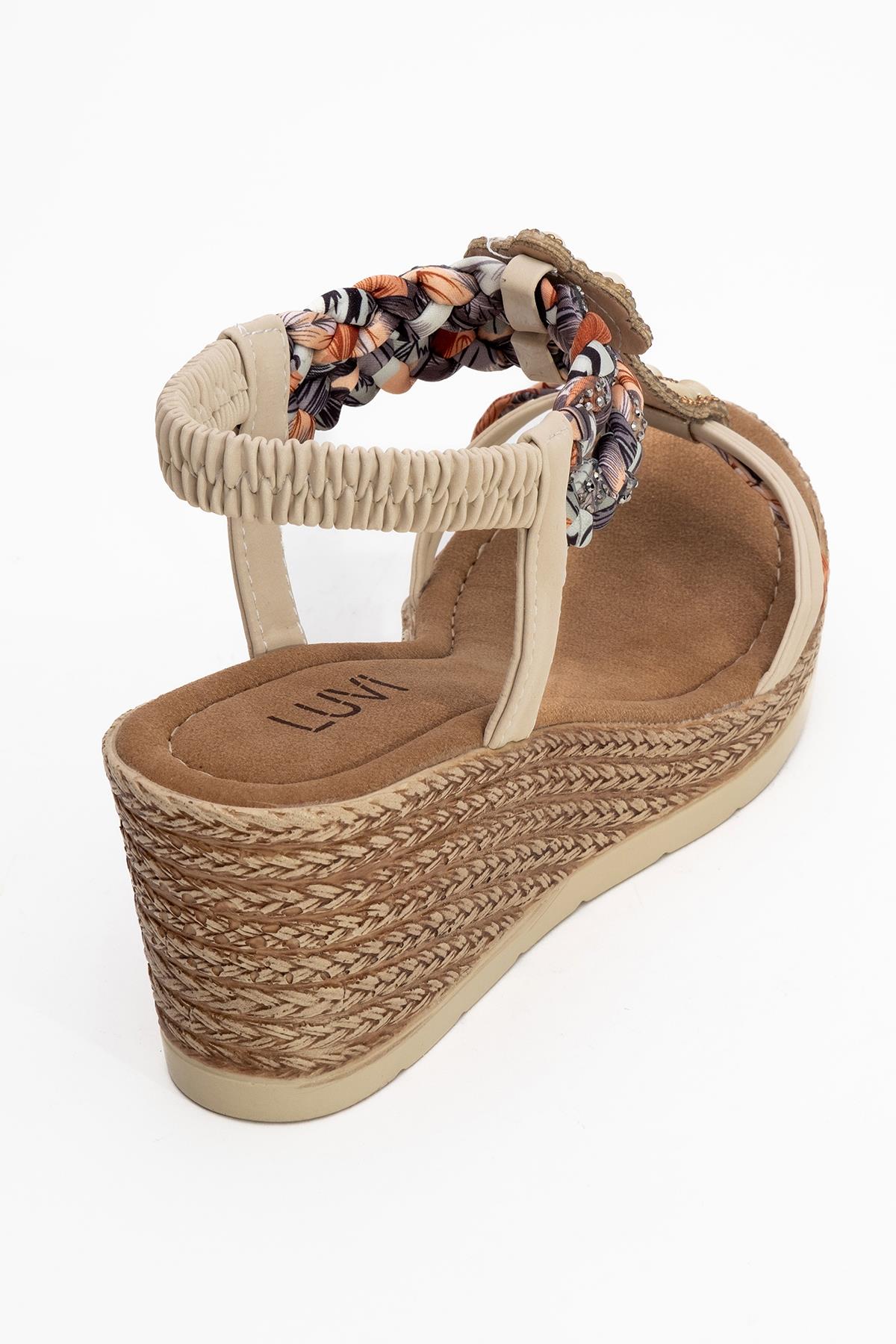 Sogno - Beige Rhinestone Espadrille Sandal (Women)