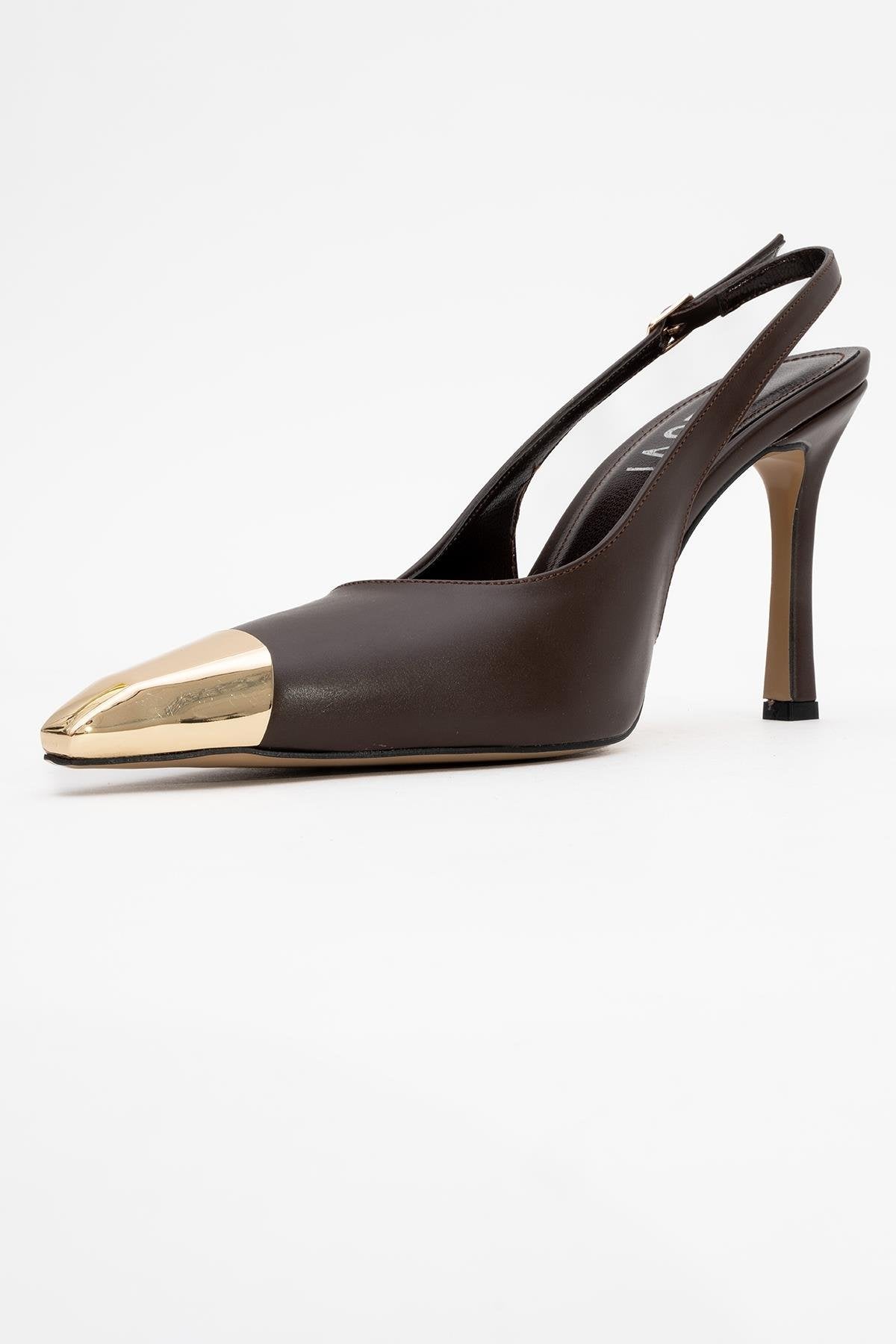 Flare - Brown Gold Detail Heeled Shoe (Women)