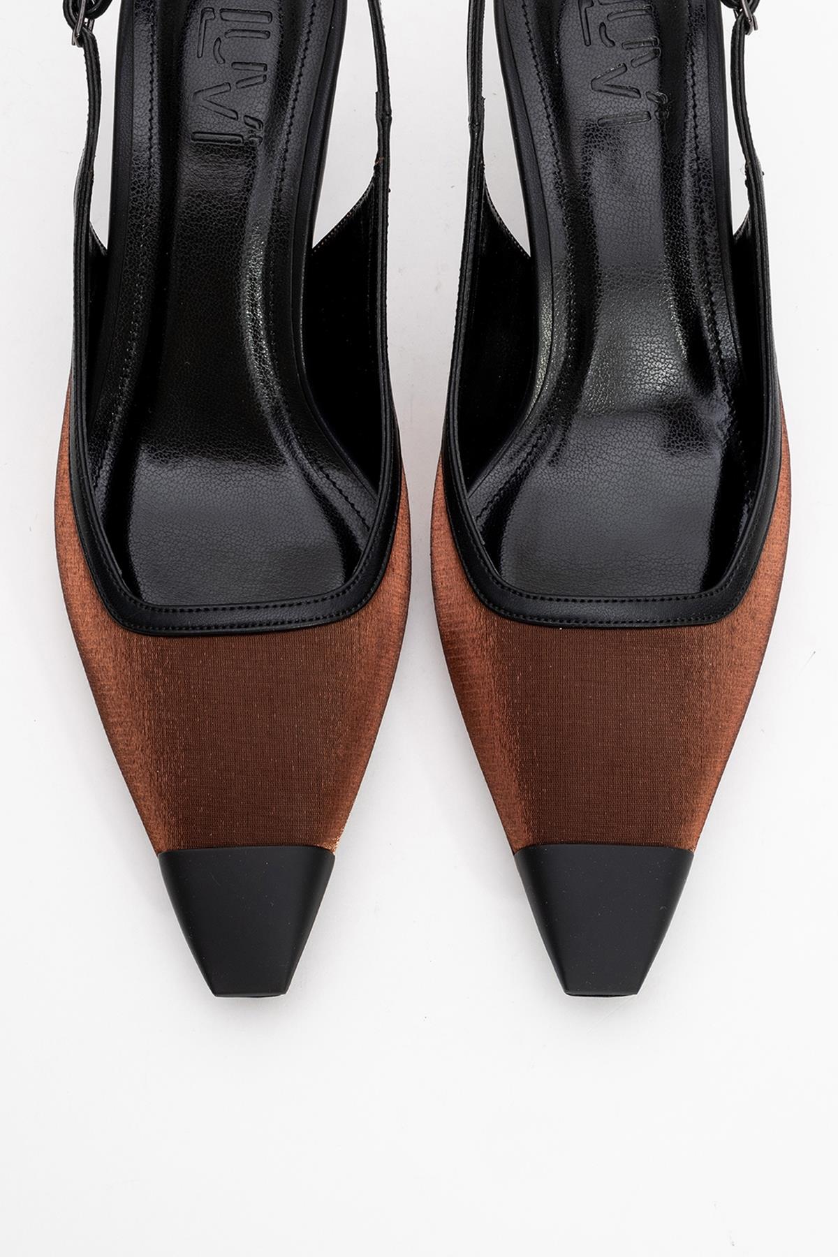 Alive - Copper Satin Matte Toe Detail Heeled Shoe (Women)