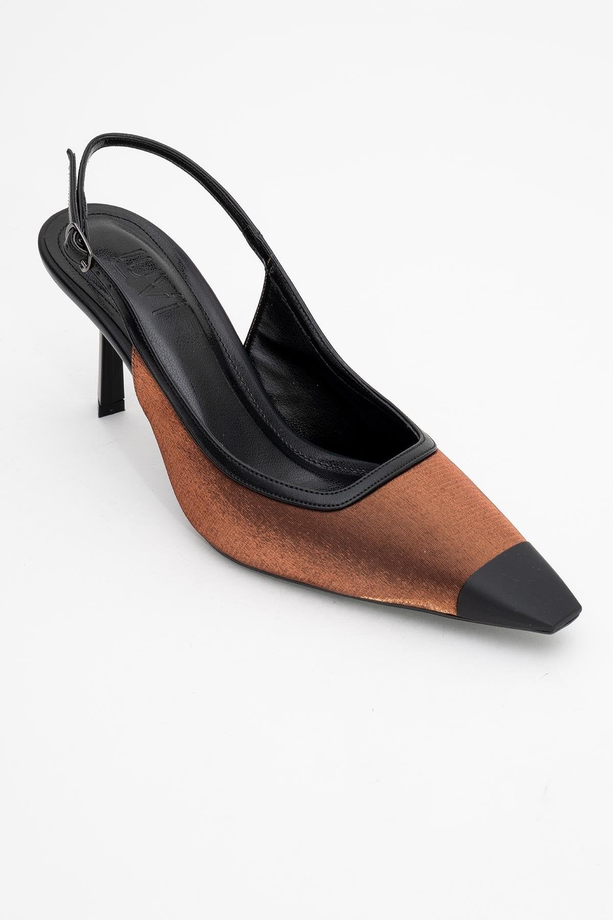 Alive - Copper Satin Matte Toe Detail Heeled Shoe (Women)