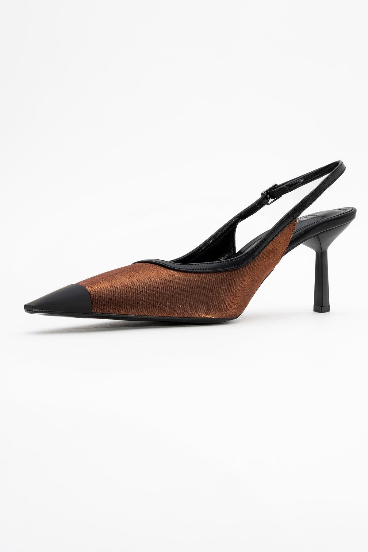 Alive - Copper Satin Matte Toe Detail Heeled Shoe (Women)