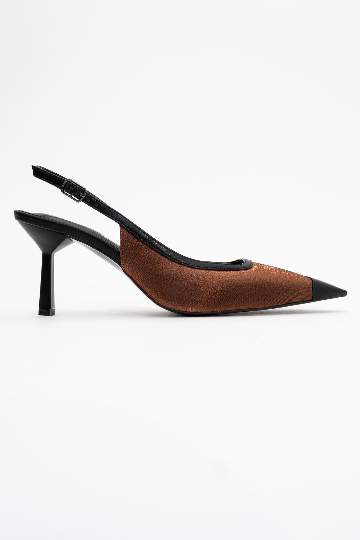 Alive - Copper Satin Matte Toe Detail Heeled Shoe (Women)