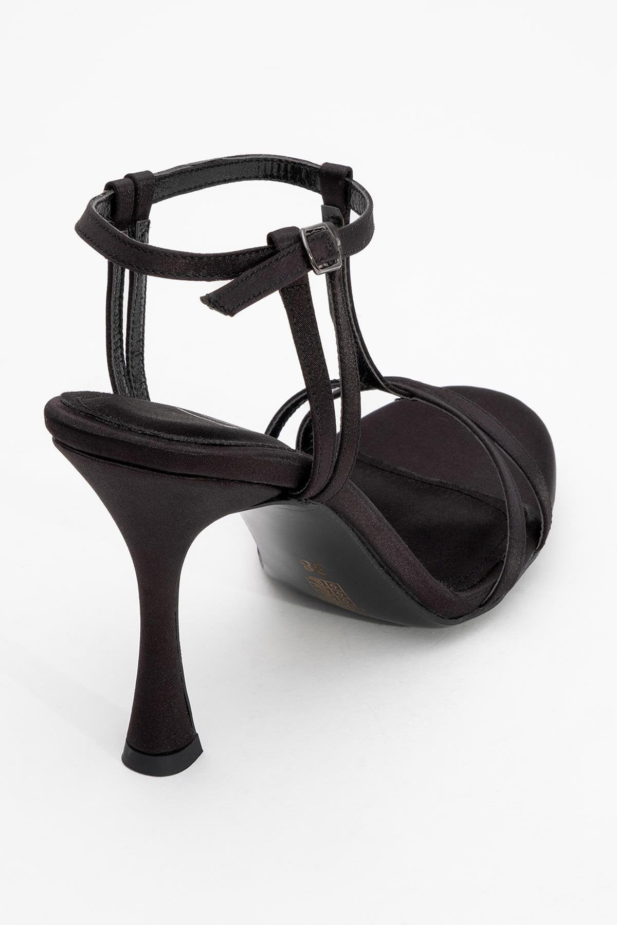 Credo - Black Satin High Heel Shoe (Women)