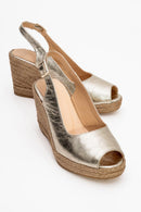 Ryan - Gold Leather Espadrilles (Women)
