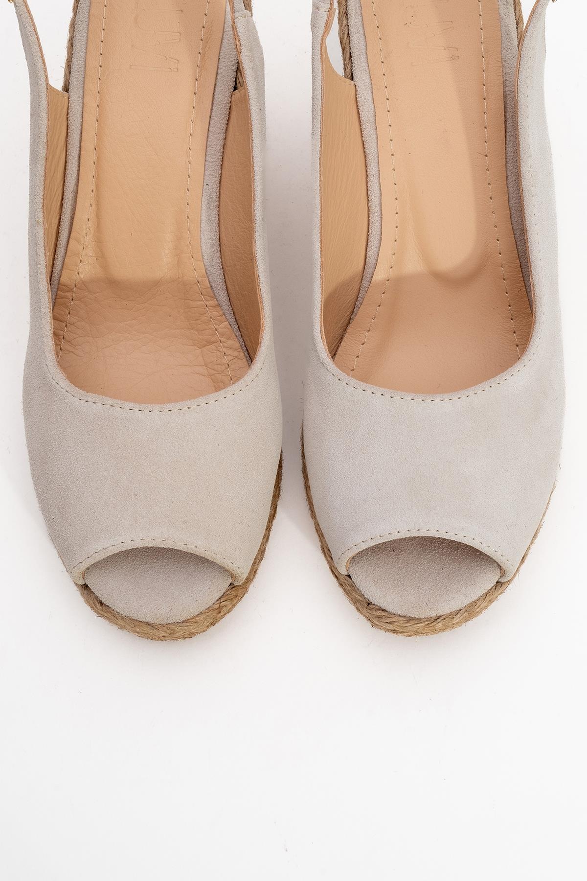 Ryan - Beige Suede Leather Espadrilles (Women)
