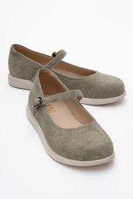 Anisa - Green Genuine Leather Ballet Flat (Women)