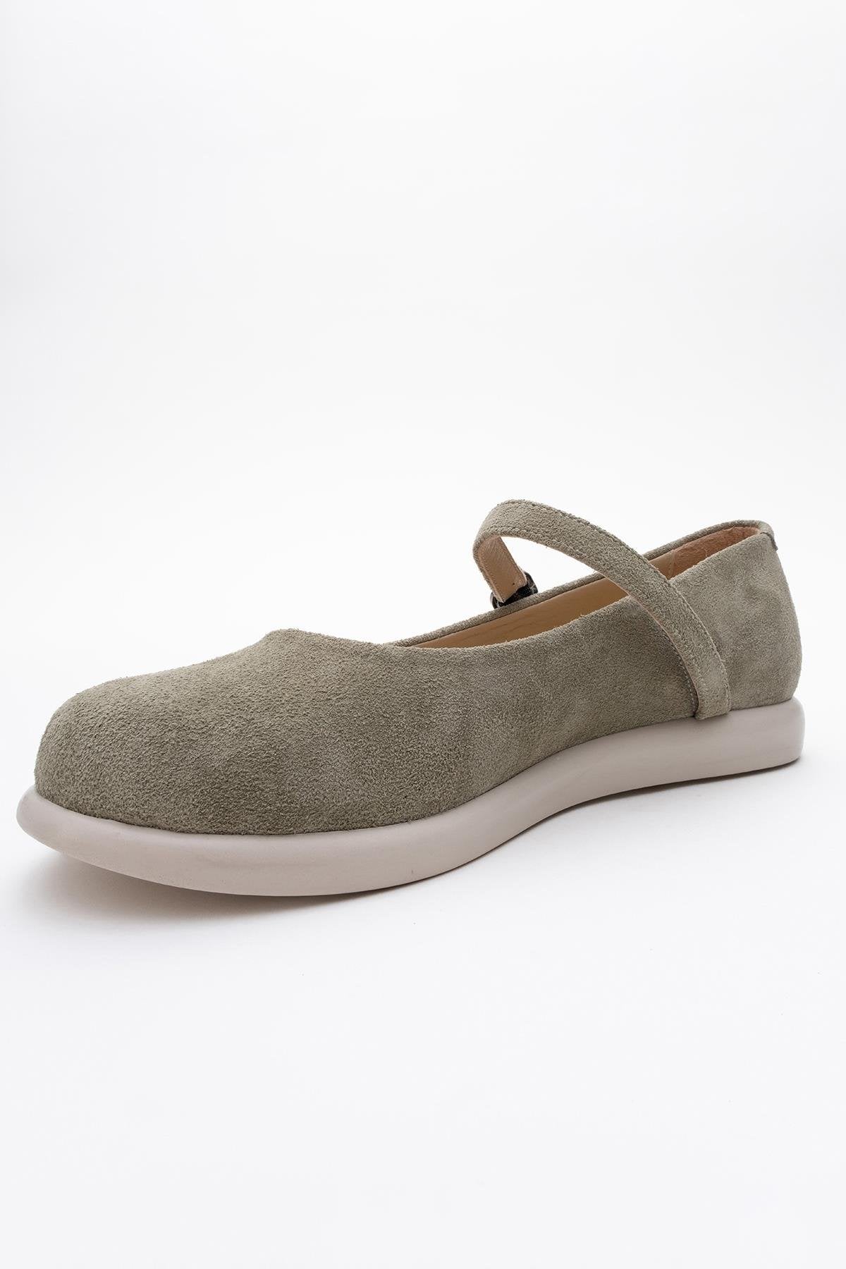 Anisa - Green Genuine Leather Ballet Flat (Women)