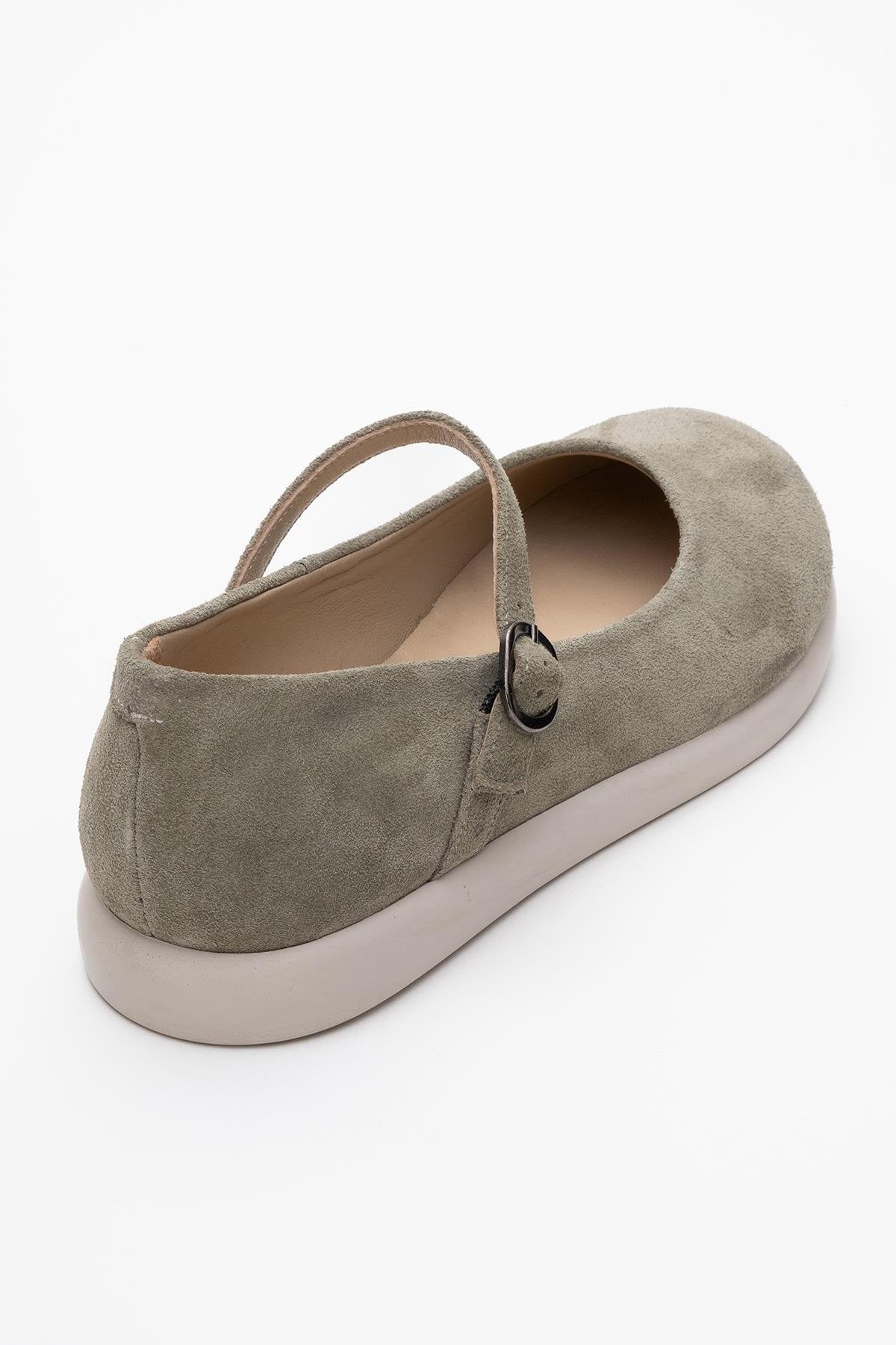 Anisa - Green Genuine Leather Ballet Flat (Women)