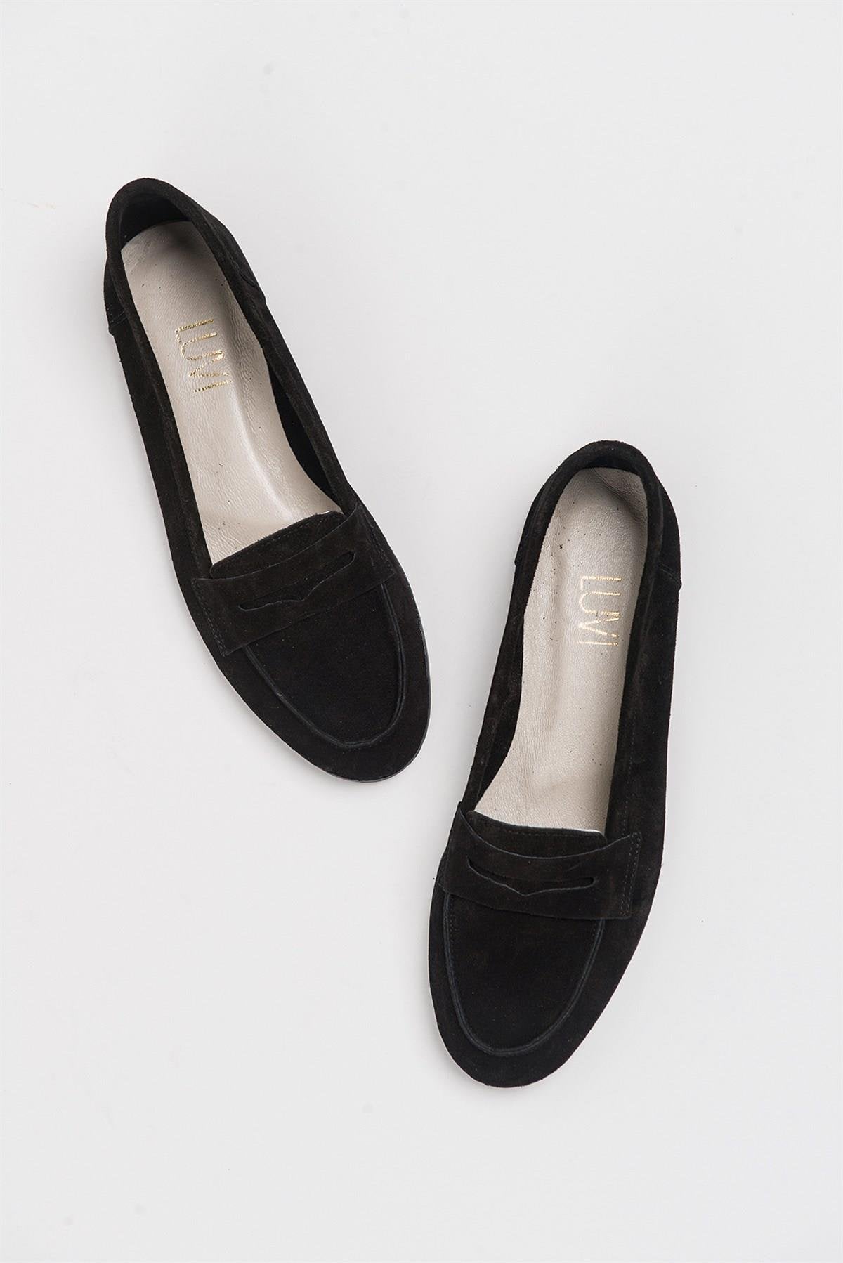 Dorothy - Black Suede Leather Loafers