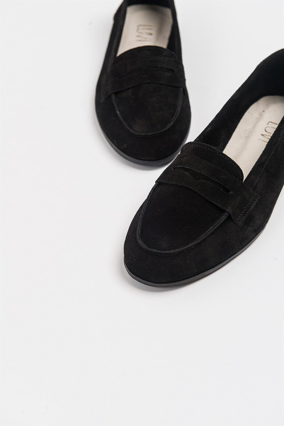 Dorothy - Black Suede Leather Loafers