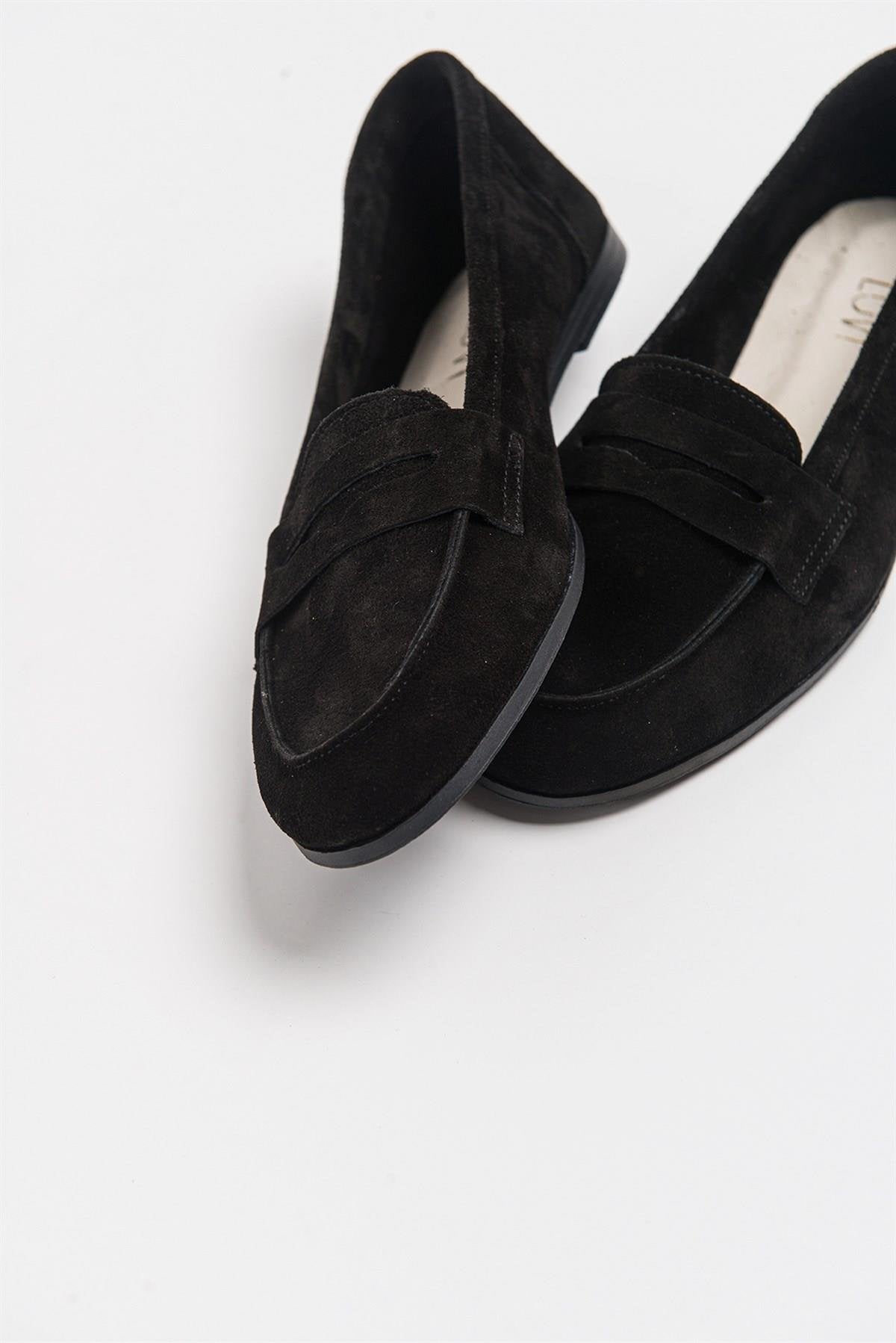 Dorothy - Black Suede Leather Loafers