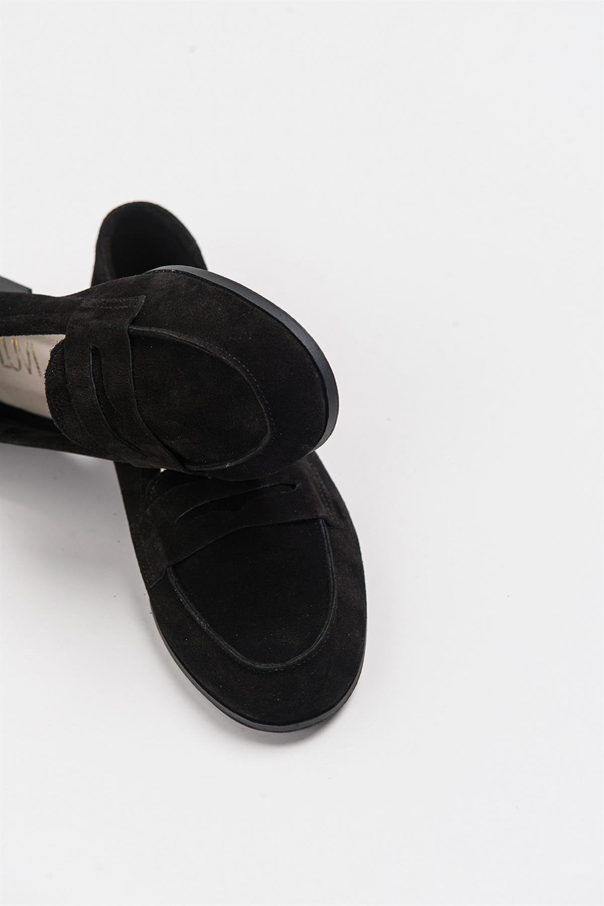 Dorothy - Black Suede Leather Loafers