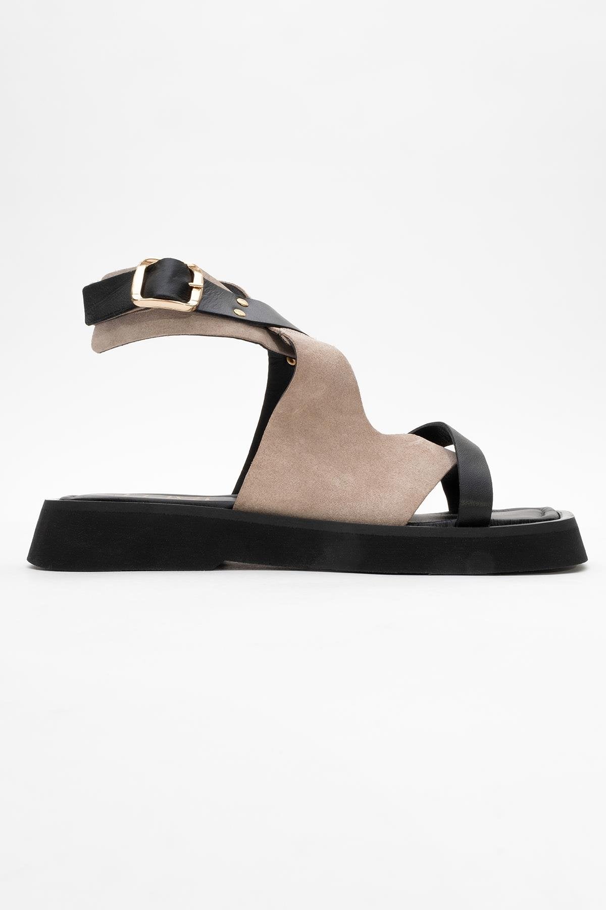 Minnea - Beige Suede Leather Sandal (Women)