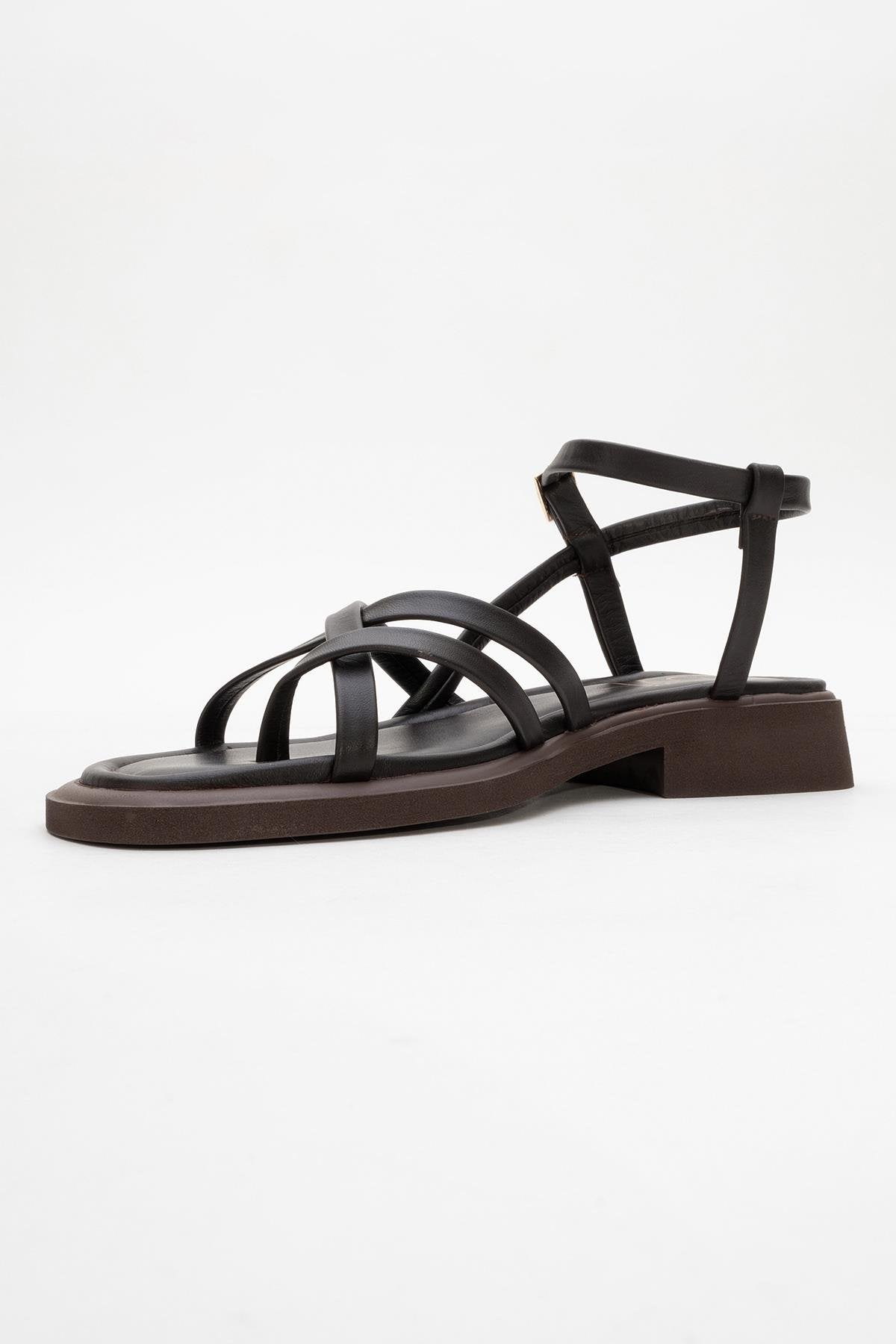 Antas - Brown Leather Sandals (Women)