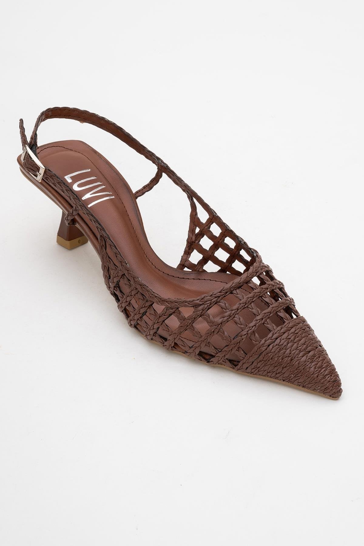 Heaven - Dark Cognac Open Back Low Heel Pump (Women)