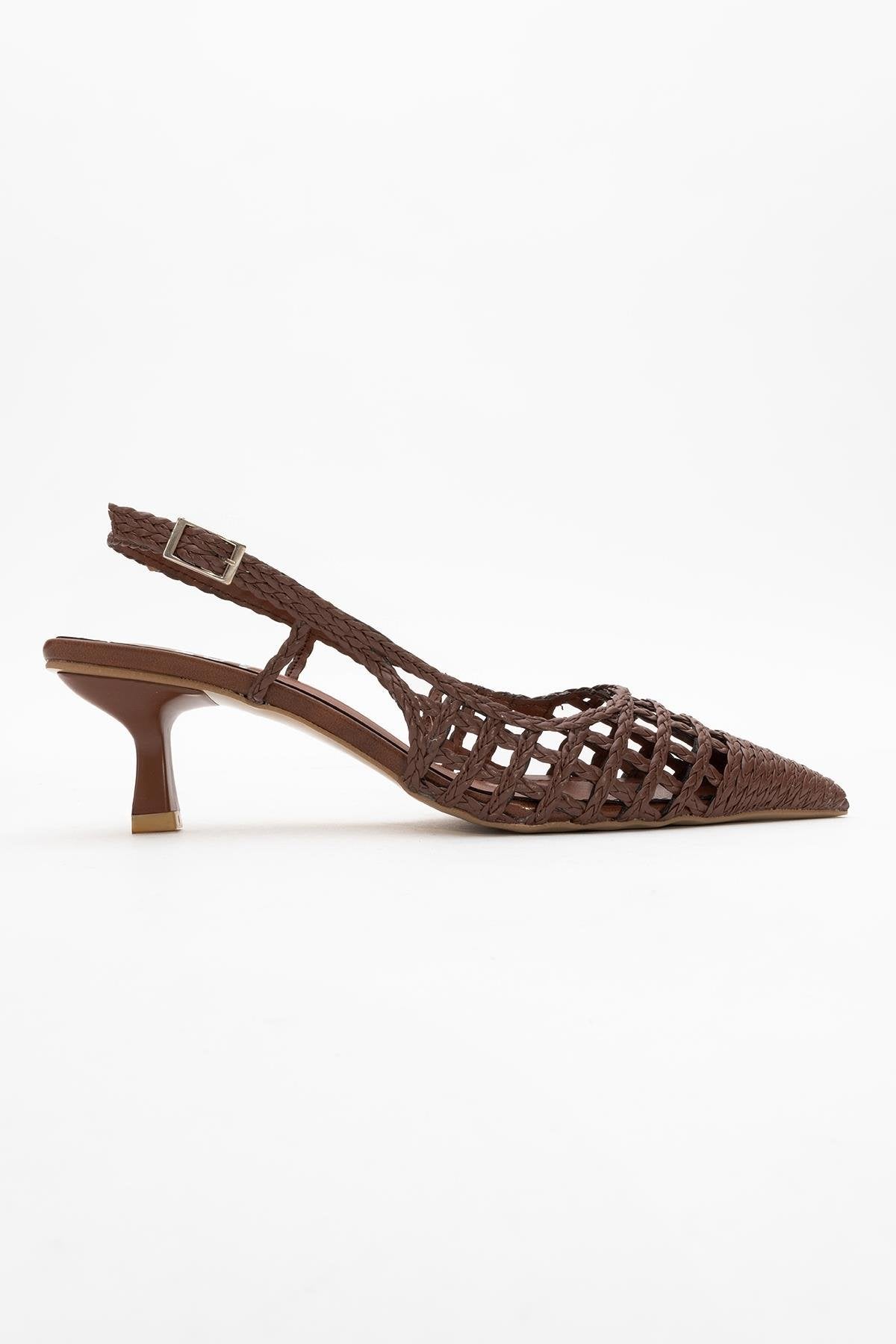 Heaven - Dark Cognac Open Back Low Heel Pump (Women)