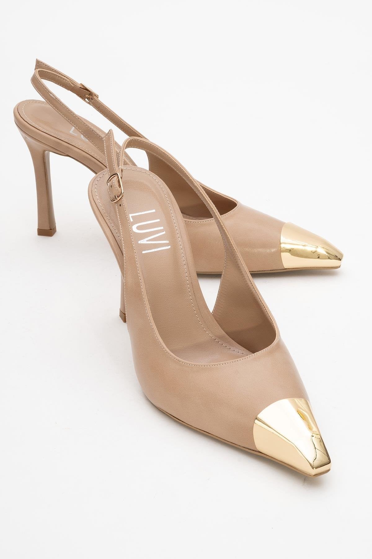 Flare - Beige Pointed Toe Stiletto Pump (Women)