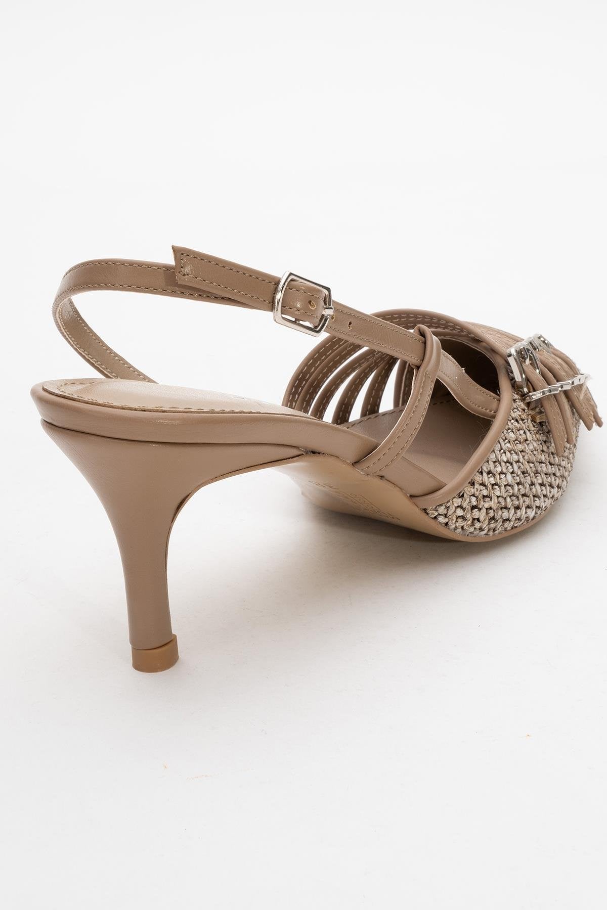 Zenith - Dark Beige Slingback Pointed Toe Heel (Women)