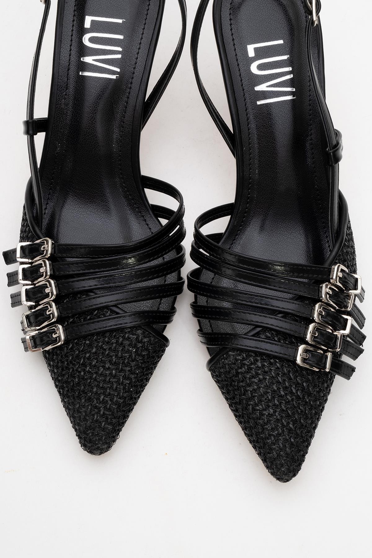 Zenith - Black Slingback Pointed Toe Heel (Women)