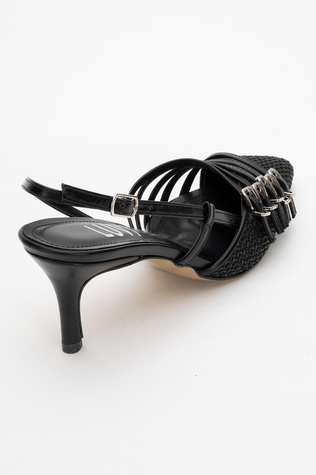 Zenith - Black Slingback Pointed Toe Heel (Women)