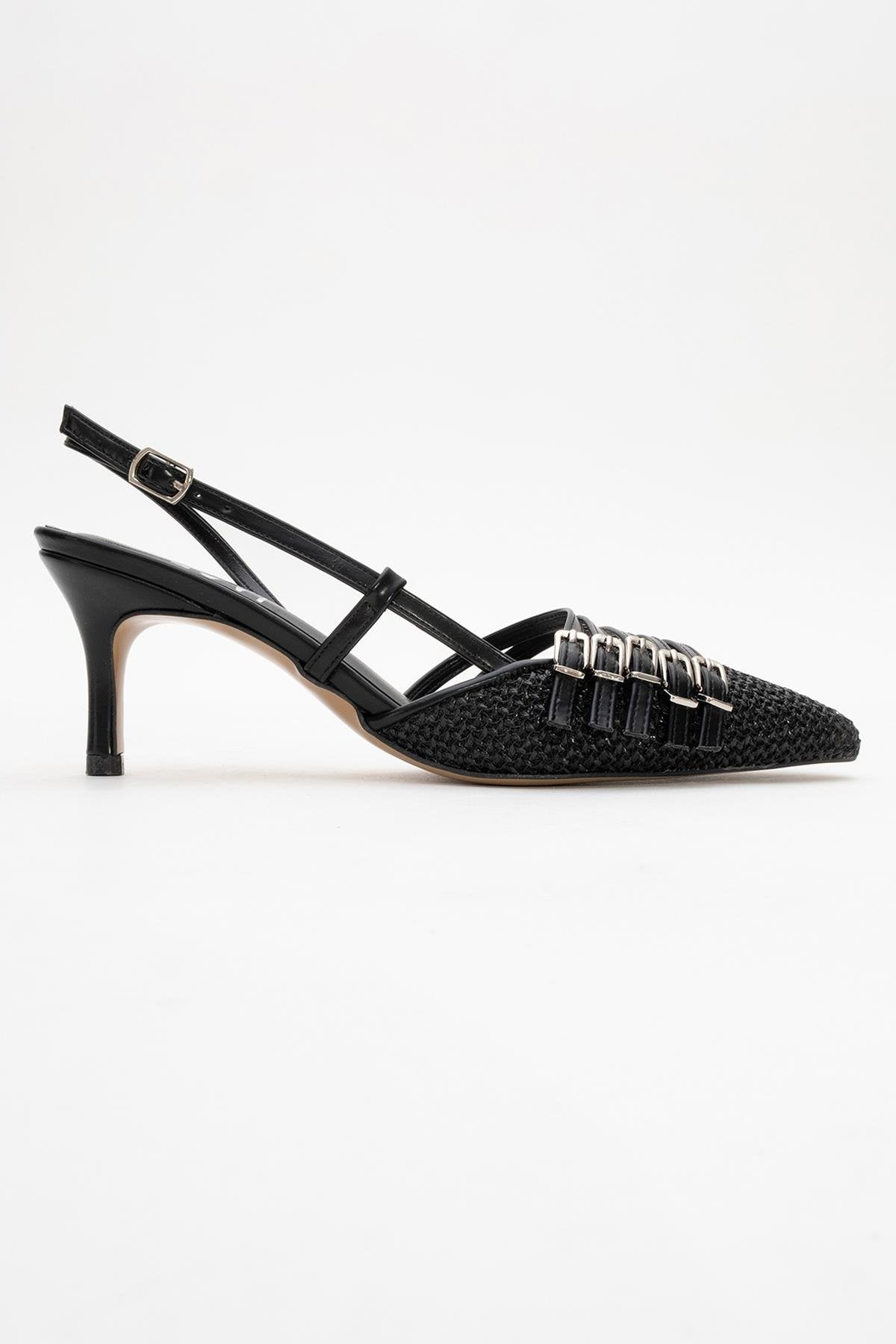 Zenith - Black Slingback Pointed Toe Heel (Women)