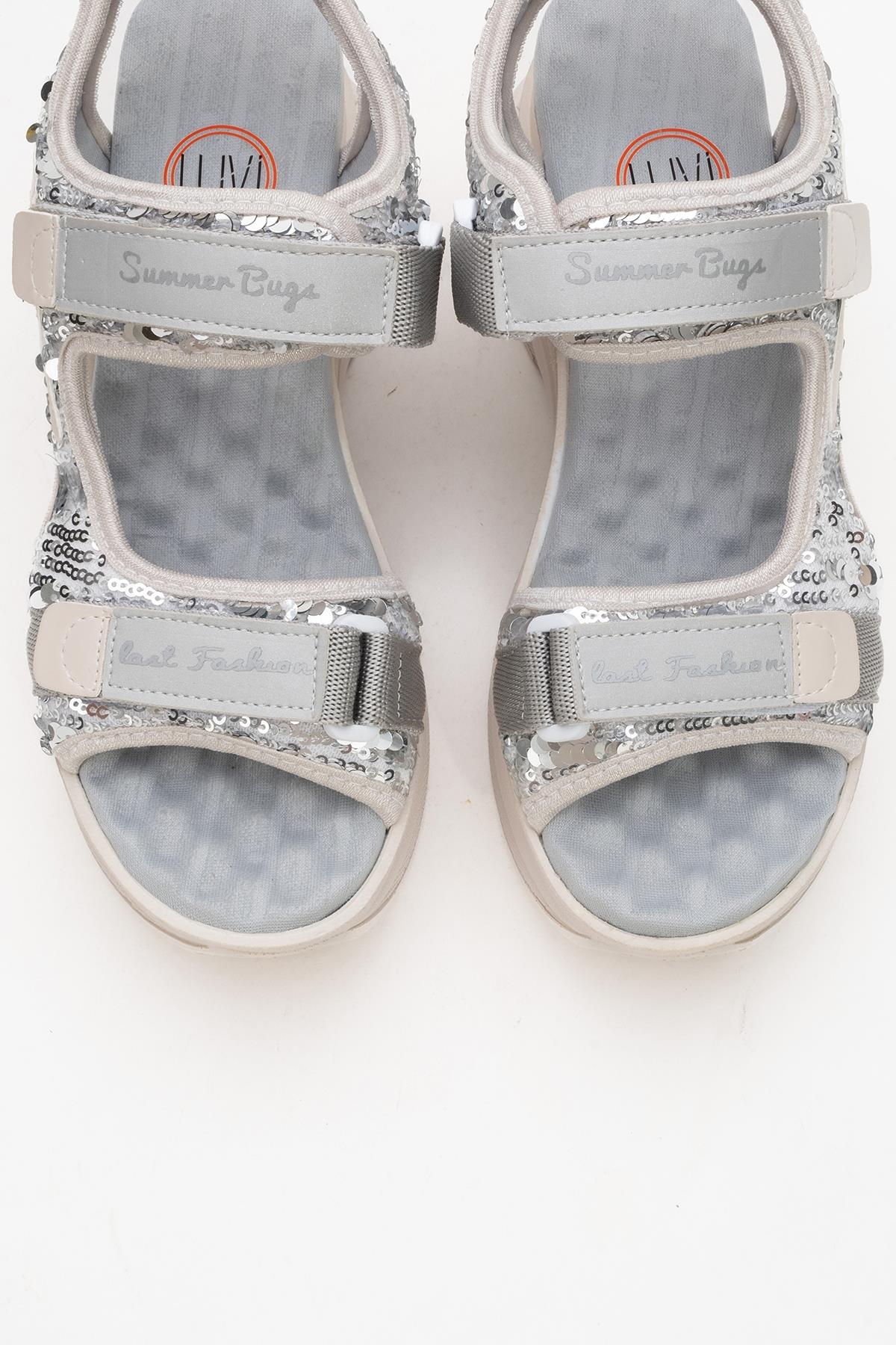 Arthur - Gray Sequin Strappy Platform Sport Sandal (Women)