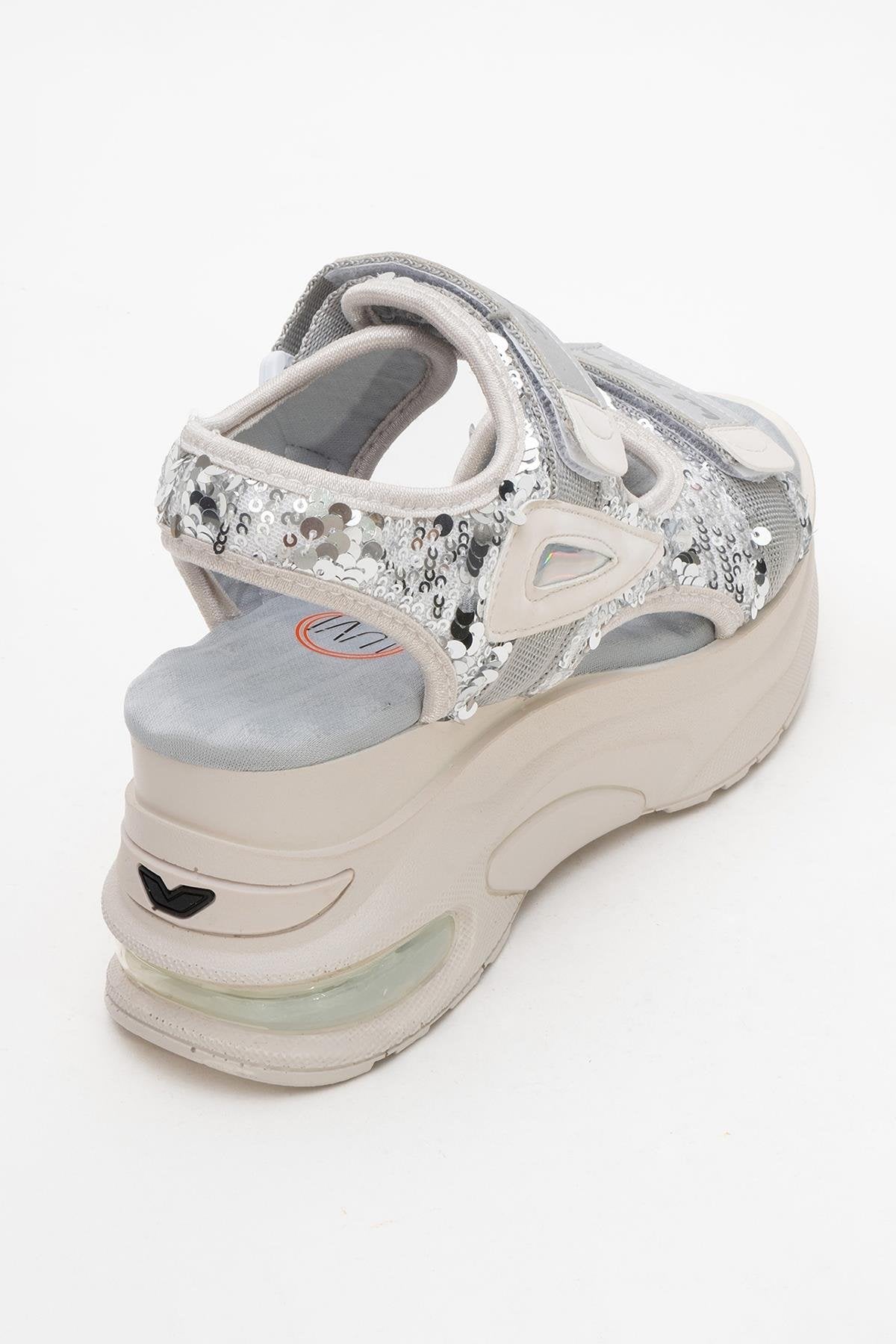 Arthur - Gray Sequin Strappy Platform Sport Sandal (Women)