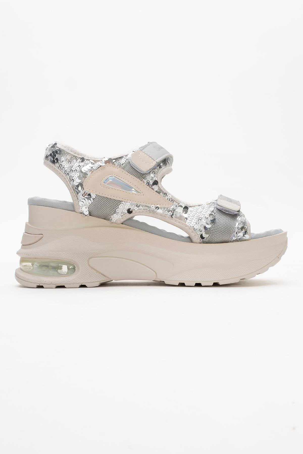 Arthur - Gray Sequin Strappy Platform Sport Sandal (Women)