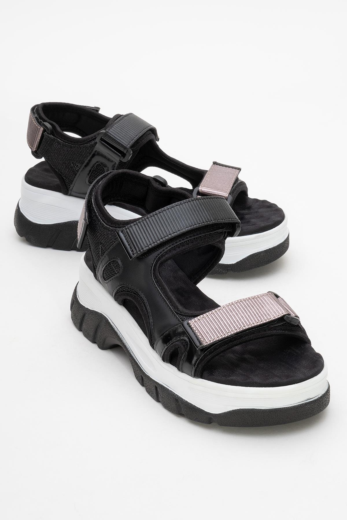 4740 - Black Platinum Strappy Sandal (Women)
