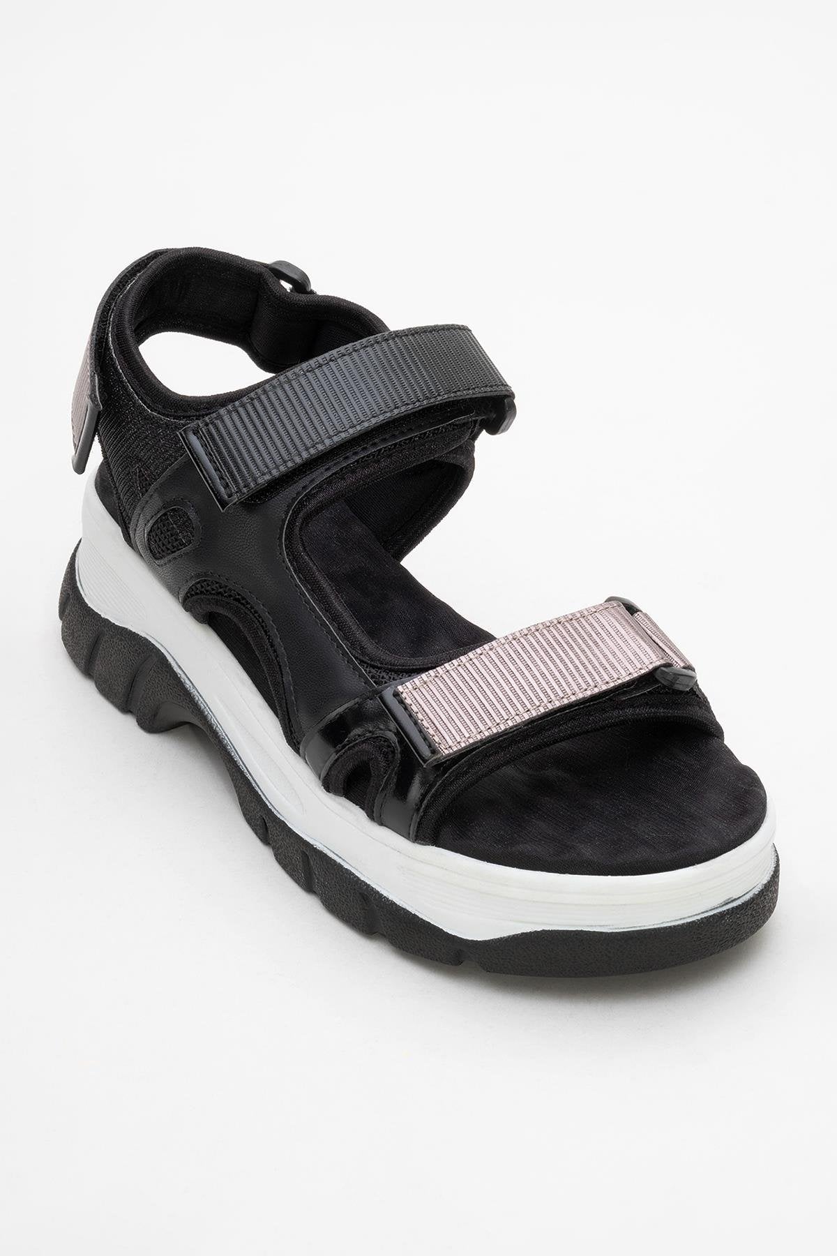 4740 - Black Platinum Strappy Sandal (Women)