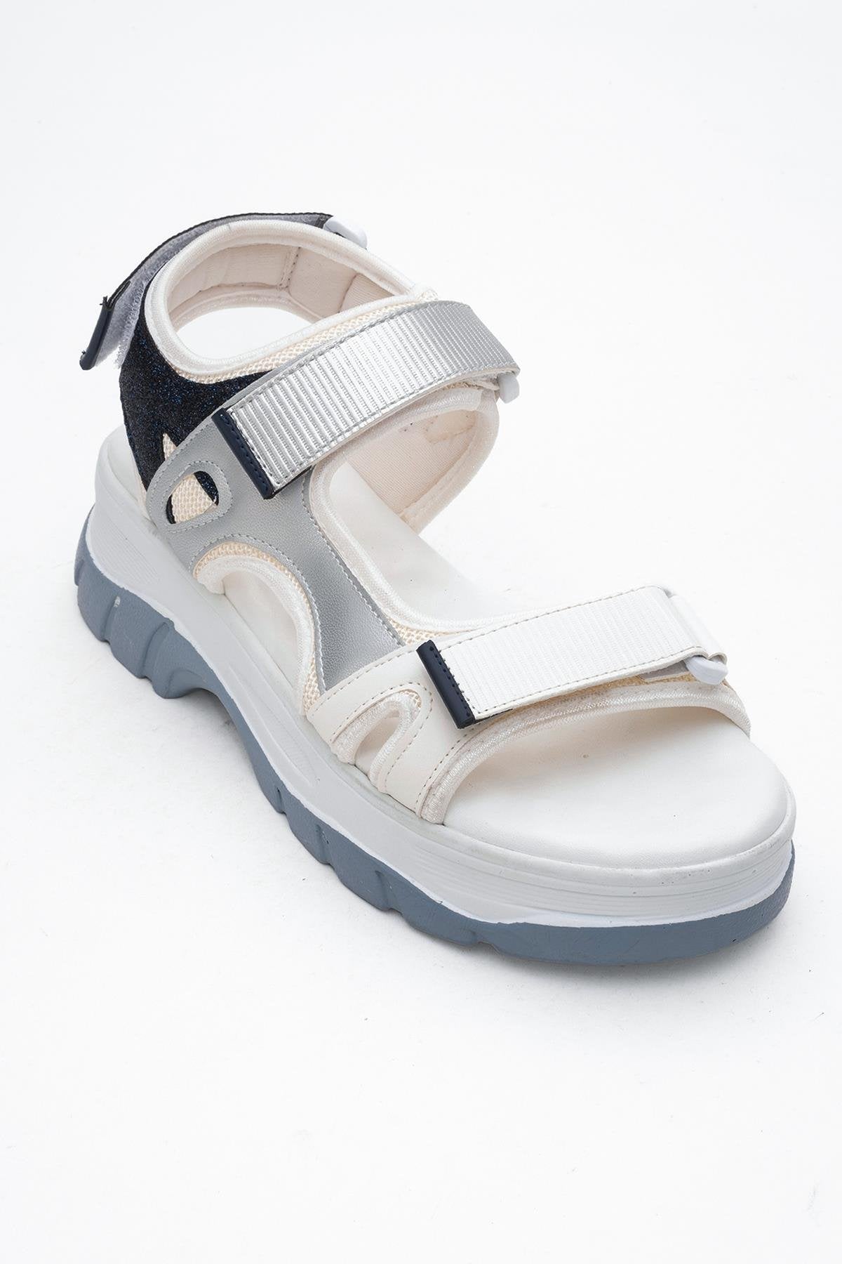 4740 - White-Navy Strap Sandal (Women)
