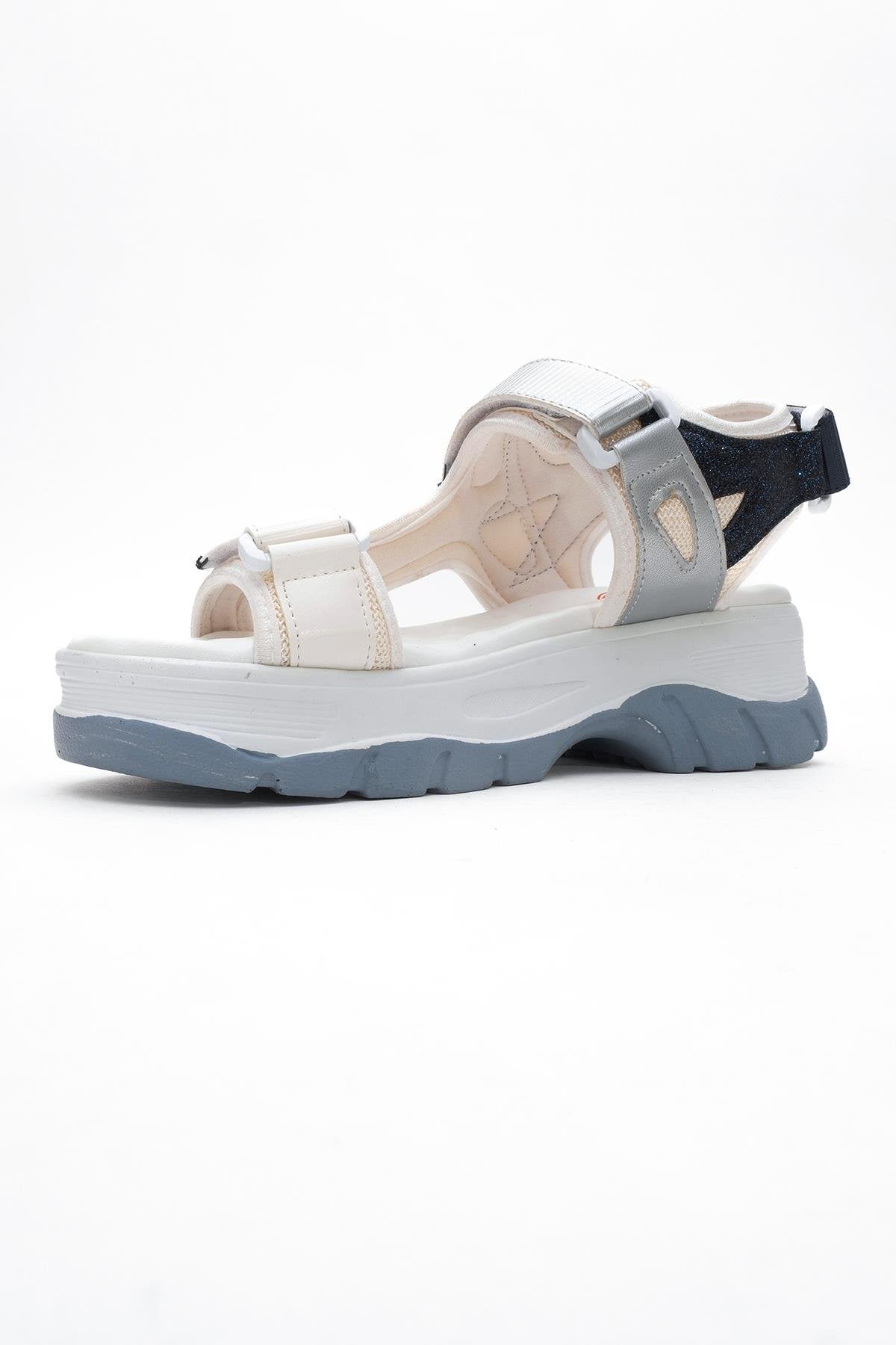 4740 - White-Navy Strap Sandal (Women)